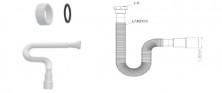 Гибкая труба с гайкой 70мм(диаметр 1 1/2) до 780мм,м ф40*50мм с плоской прокладкой G131-5