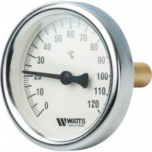 Термометр биметаллический с погружной гильзой, Корпус Ø 63 мм, гильза 50 мм , 1/2" Watts