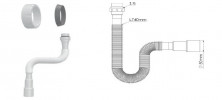 Гибкая труба с гайкой 70мм(диаметр 1 1/2) до 740мм,м ф40*50мм с конусной прокладкой G132-5